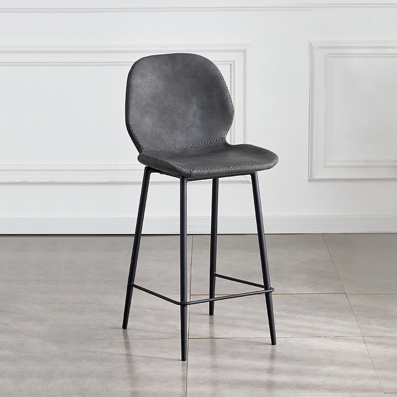 Coffee Shop Bar Stool Leather Armless Modern Distressed Counter Stools