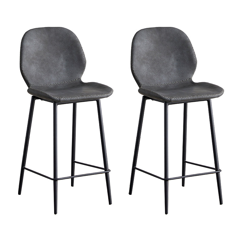 Coffee Shop Bar Stool Leather Armless Modern Distressed Counter Stools