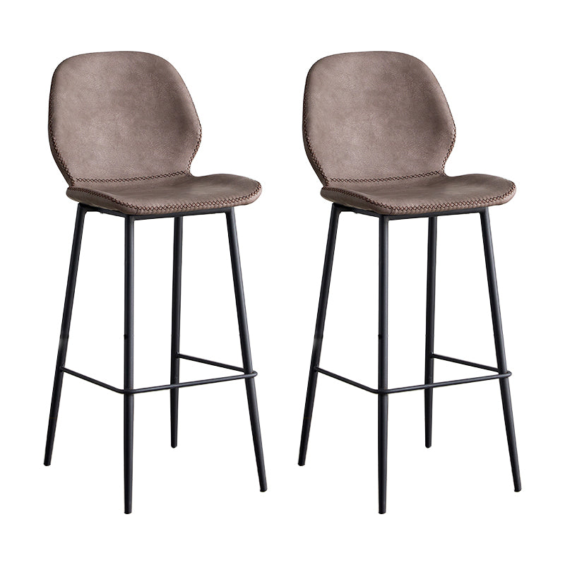 Coffee Shop Bar Stool Leather Armless Modern Distressed Counter Stools
