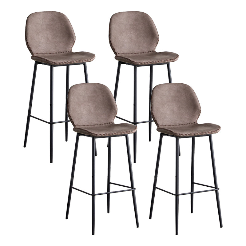 Coffee Shop Bar Stool Leather Armless Modern Distressed Counter Stools