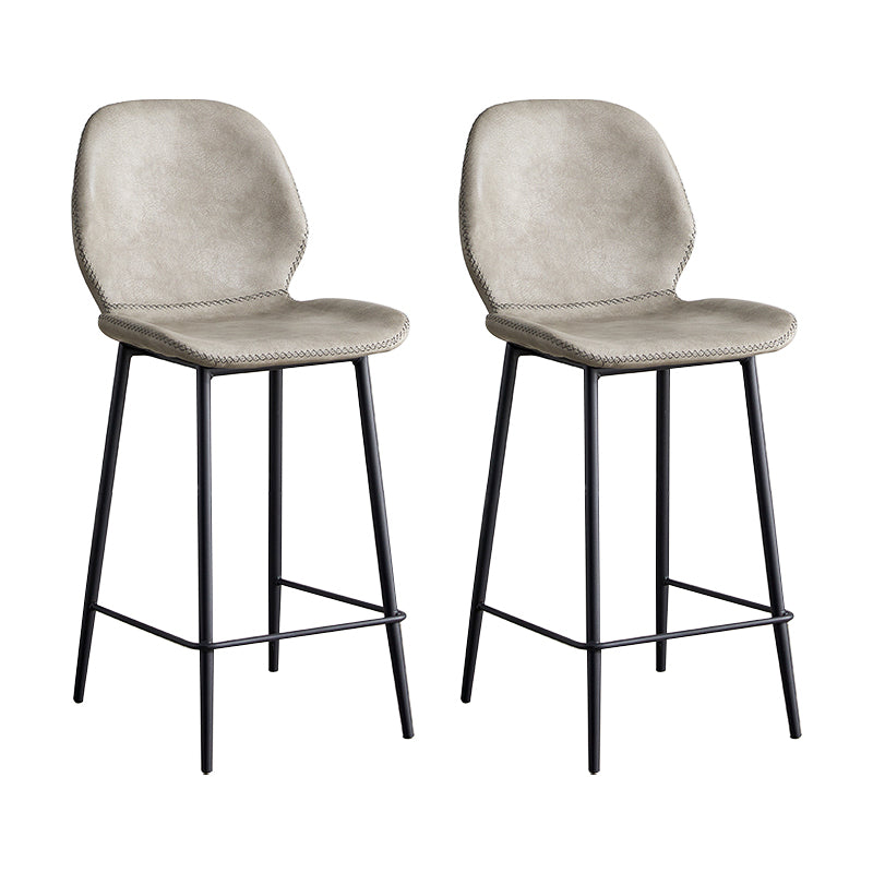 Coffee Shop Bar Stool Leather Armless Modern Distressed Counter Stools