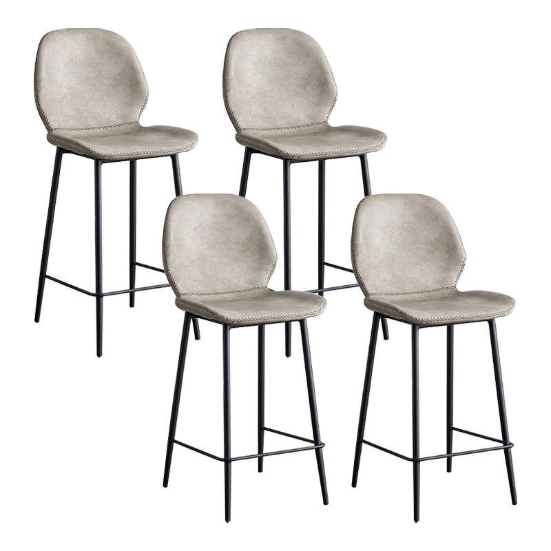 Coffee Shop Bar Stool Leather Armless Modern Distressed Counter Stools