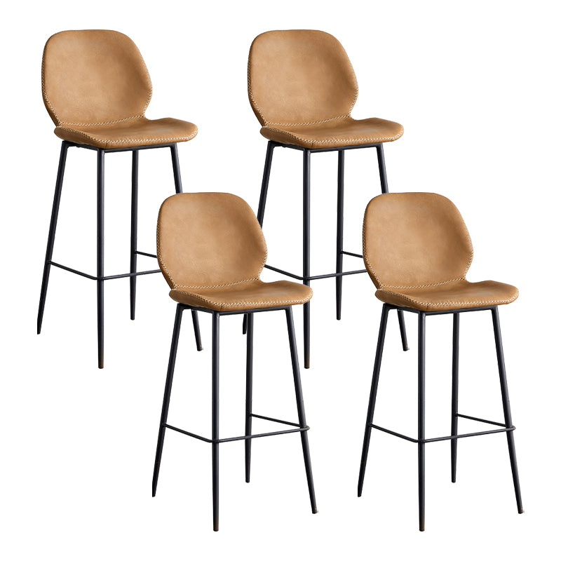 Coffee Shop Bar Stool Leather Armless Modern Distressed Counter Stools