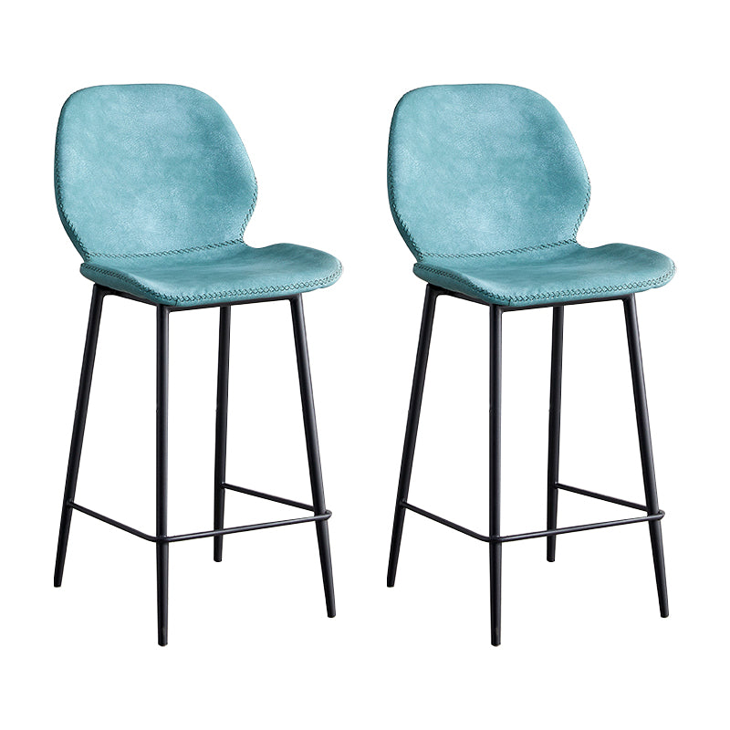 Coffee Shop Bar Stool Leather Armless Modern Distressed Counter Stools