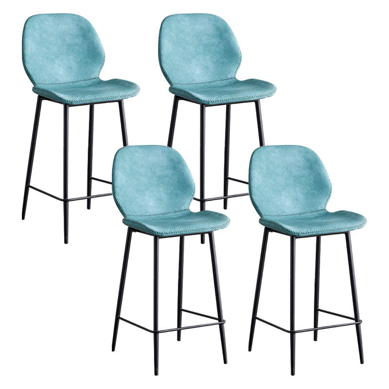 Coffee Shop Bar Stool Leather Armless Modern Distressed Counter Stools