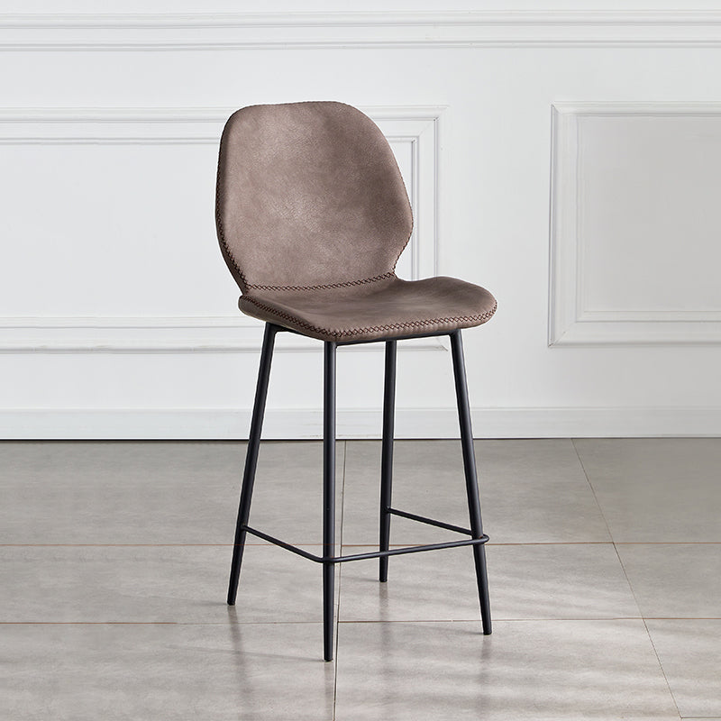 Coffee Shop Bar Stool Leather Armless Modern Distressed Counter Stools