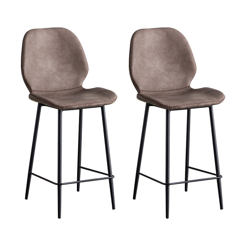 Coffee Shop Bar Stool Leather Armless Modern Distressed Counter Stools