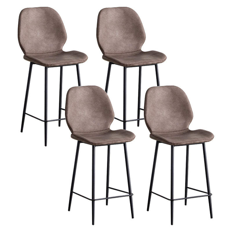 Coffee Shop Bar Stool Leather Armless Modern Distressed Counter Stools