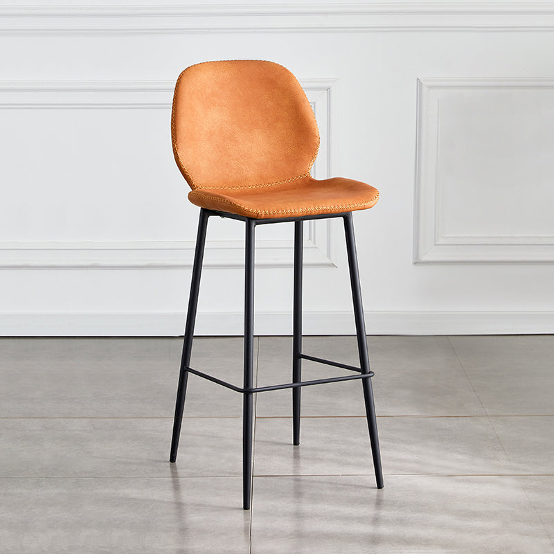 Coffee Shop Bar Stool Leather Armless Modern Distressed Counter Stools