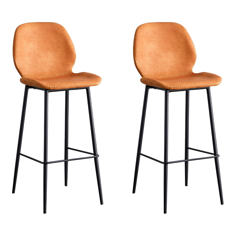 Coffee Shop Bar Stool Leather Armless Modern Distressed Counter Stools