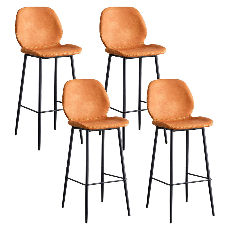 Coffee Shop Bar Stool Leather Armless Modern Distressed Counter Stools