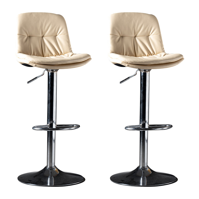 Iron Footrest Bar Stool Low Back Indoor Modern Adjustable Counter-height Stool