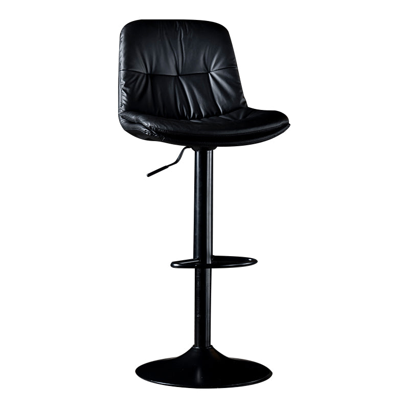 Iron Footrest Bar Stool Low Back Indoor Modern Adjustable Counter-height Stool