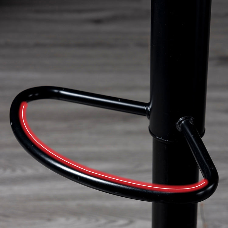 Iron Footrest Bar Stool Low Back Indoor Modern Adjustable Counter-height Stool