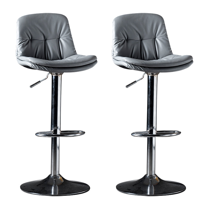 Iron Footrest Bar Stool Low Back Indoor Modern Adjustable Counter-height Stool