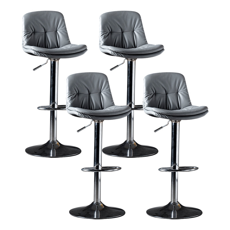 Iron Footrest Bar Stool Low Back Indoor Modern Adjustable Counter-height Stool