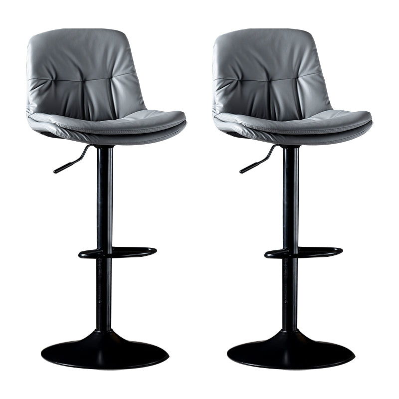 Iron Footrest Bar Stool Low Back Indoor Modern Adjustable Counter-height Stool