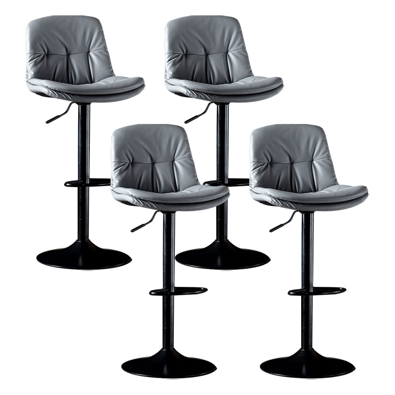 Iron Footrest Bar Stool Low Back Indoor Modern Adjustable Counter-height Stool