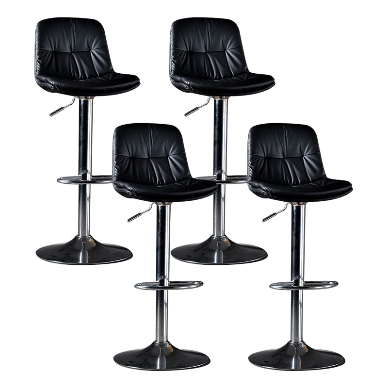 Iron Footrest Bar Stool Low Back Indoor Modern Adjustable Counter-height Stool