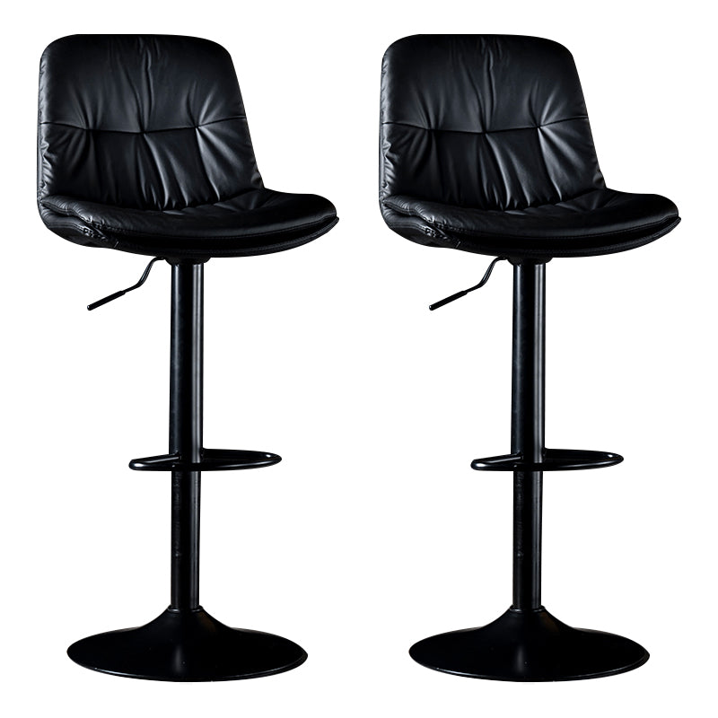 Iron Footrest Bar Stool Low Back Indoor Modern Adjustable Counter-height Stool