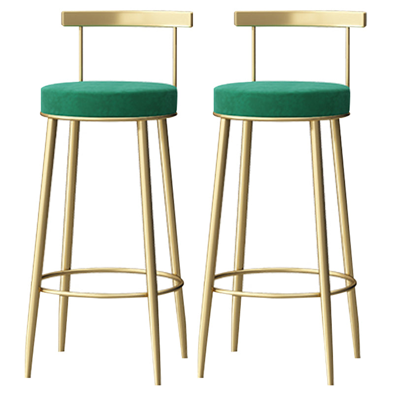 Taburete de bar sin brazos con respaldo Glam, taburete de bar para el hogar de hierro con cojín