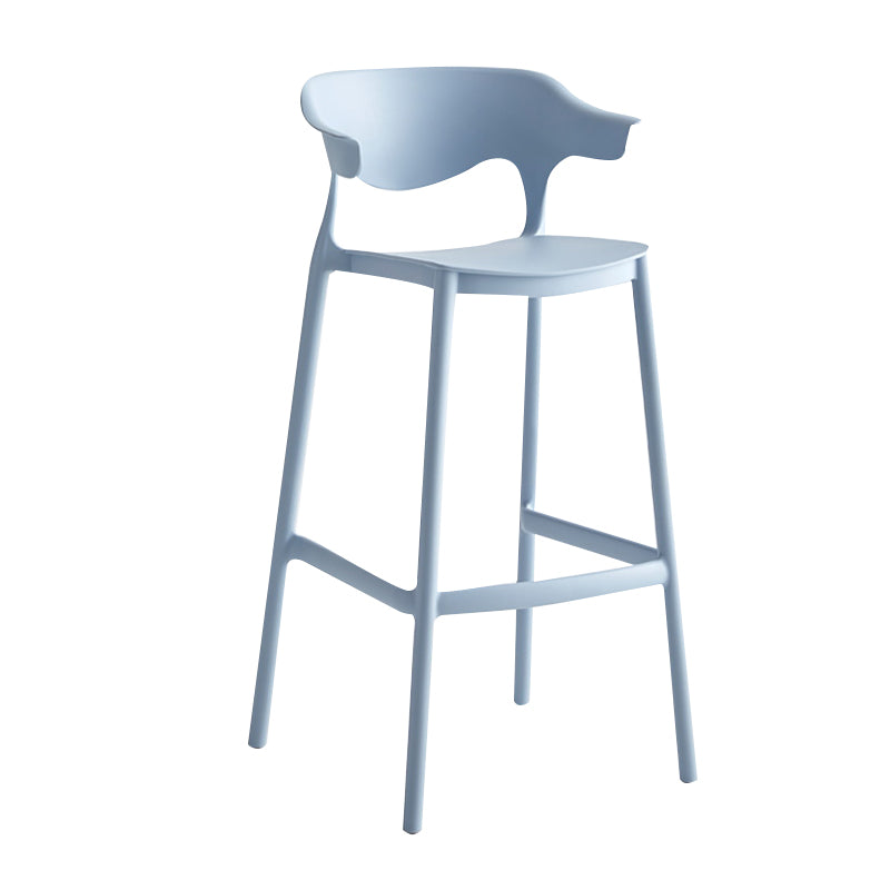 29-inch Modern Counter Bar Stool Armed Plastic Indoor Bar Stool with Footrest