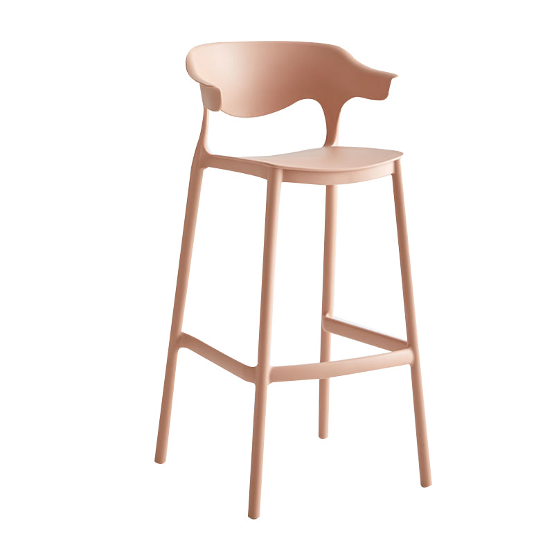 29-inch Modern Counter Bar Stool Armed Plastic Indoor Bar Stool with Footrest