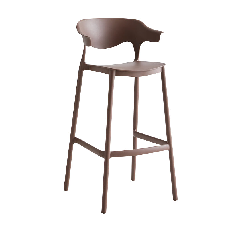29-inch Modern Counter Bar Stool Armed Plastic Indoor Bar Stool with Footrest