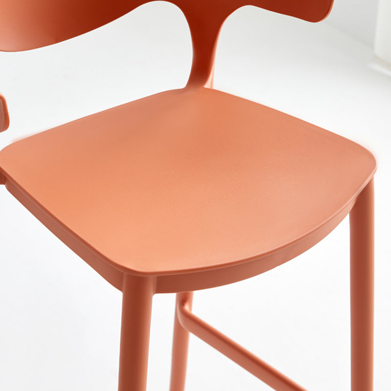 29-inch Modern Counter Bar Stool Armed Plastic Indoor Bar Stool with Footrest
