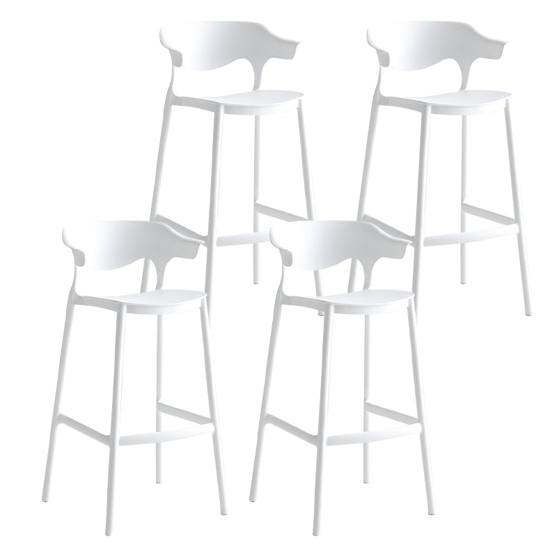 29-inch Modern Counter Bar Stool Armed Plastic Indoor Bar Stool with Footrest
