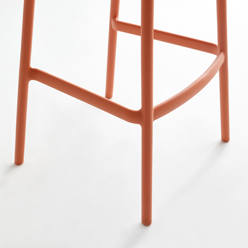29-inch Modern Counter Bar Stool Armed Plastic Indoor Bar Stool with Footrest