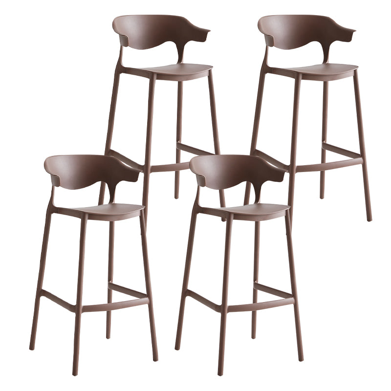 29-inch Modern Counter Bar Stool Armed Plastic Indoor Bar Stool with Footrest