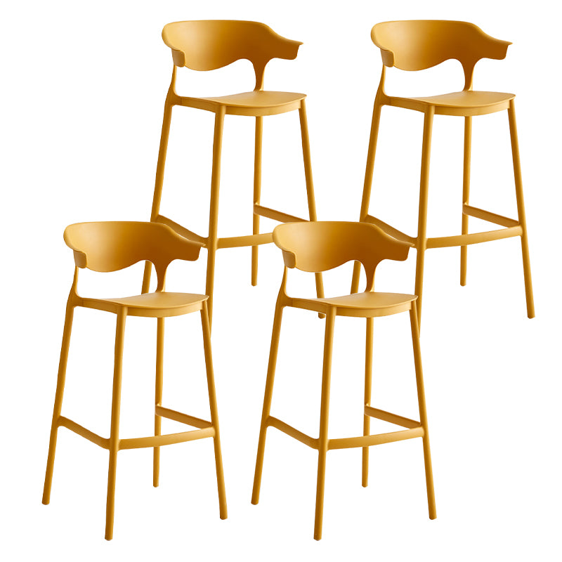 29-inch Modern Counter Bar Stool Armed Plastic Indoor Bar Stool with Footrest