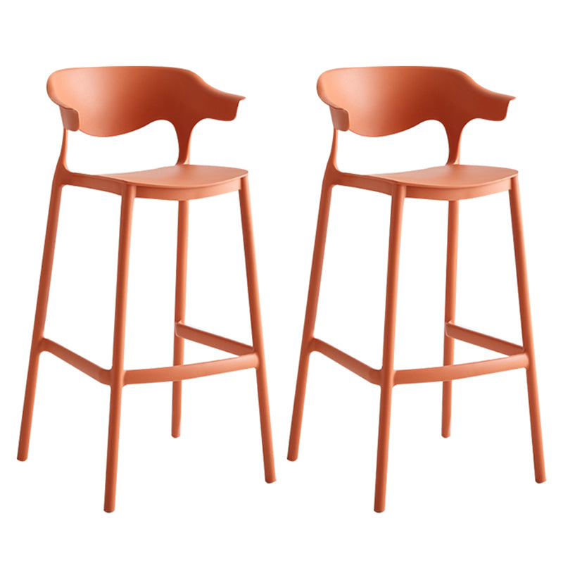 29-inch Modern Counter Bar Stool Armed Plastic Indoor Bar Stool with Footrest