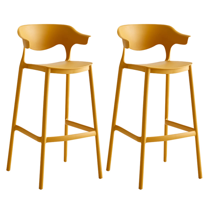 29-inch Modern Counter Bar Stool Armed Plastic Indoor Bar Stool with Footrest