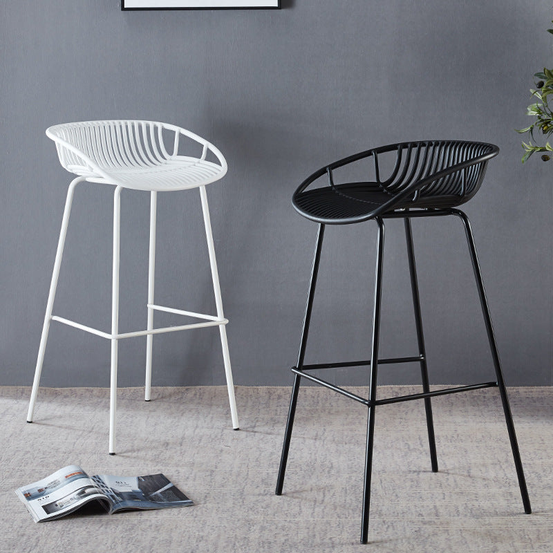 29-Zoll-zeitgenössischer Stuhlhocker Armless Plastic Innenstuhl mit Eisenbasis