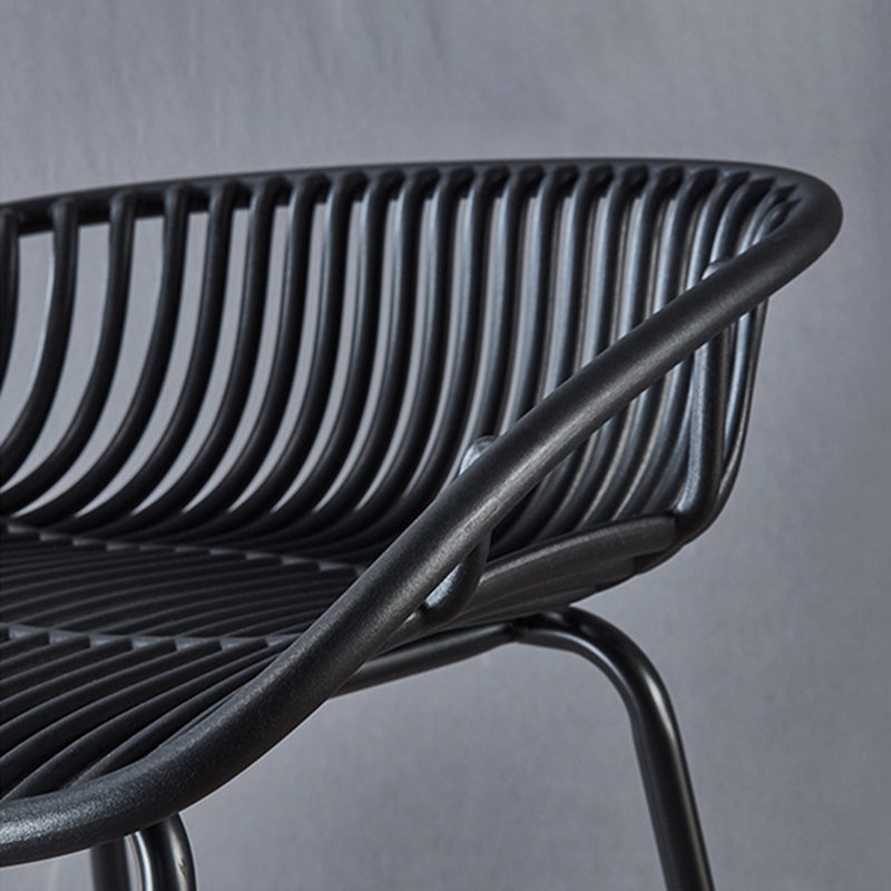 29-Zoll-zeitgenössischer Stuhlhocker Armless Plastic Innenstuhl mit Eisenbasis