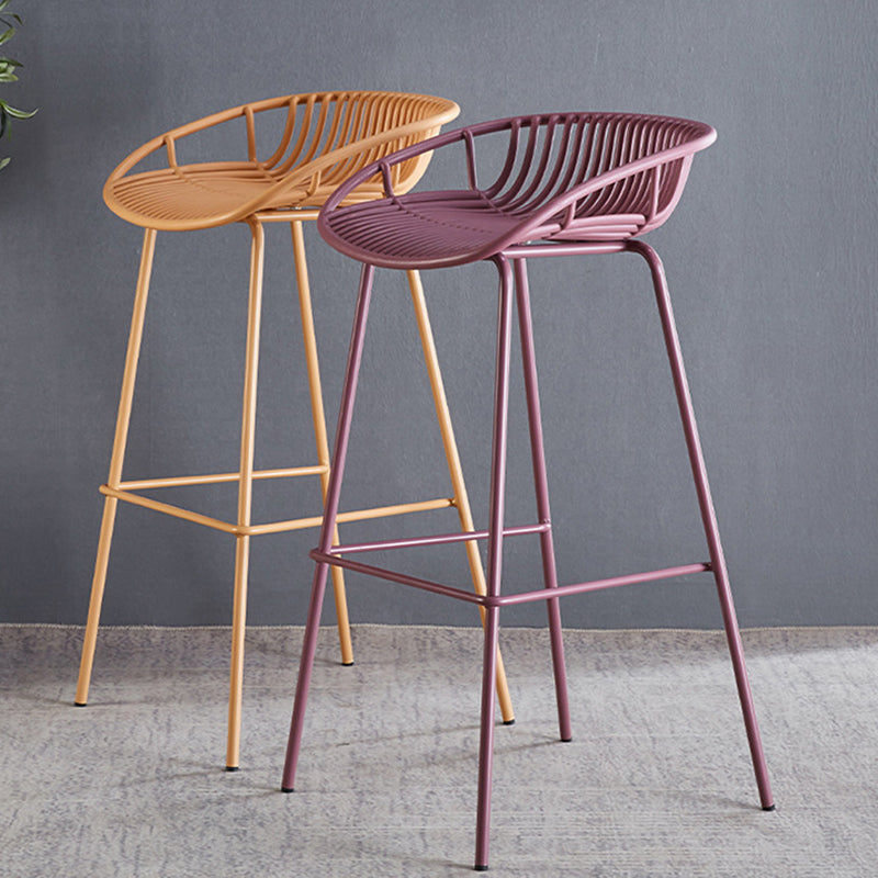 29-Zoll-zeitgenössischer Stuhlhocker Armless Plastic Innenstuhl mit Eisenbasis