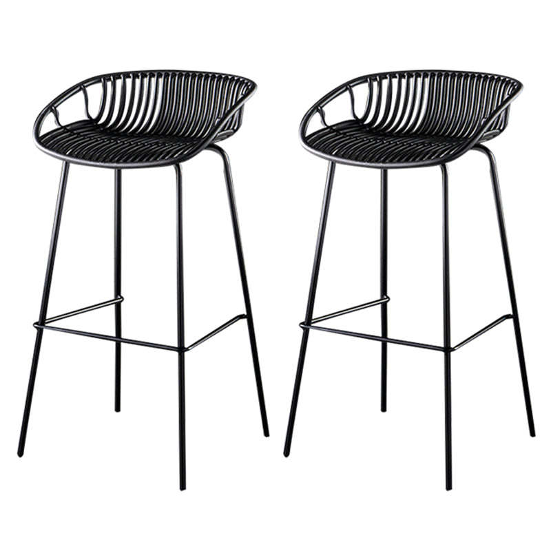 29-Zoll-zeitgenössischer Stuhlhocker Armless Plastic Innenstuhl mit Eisenbasis