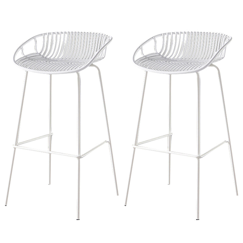 29-Zoll-zeitgenössischer Stuhlhocker Armless Plastic Innenstuhl mit Eisenbasis