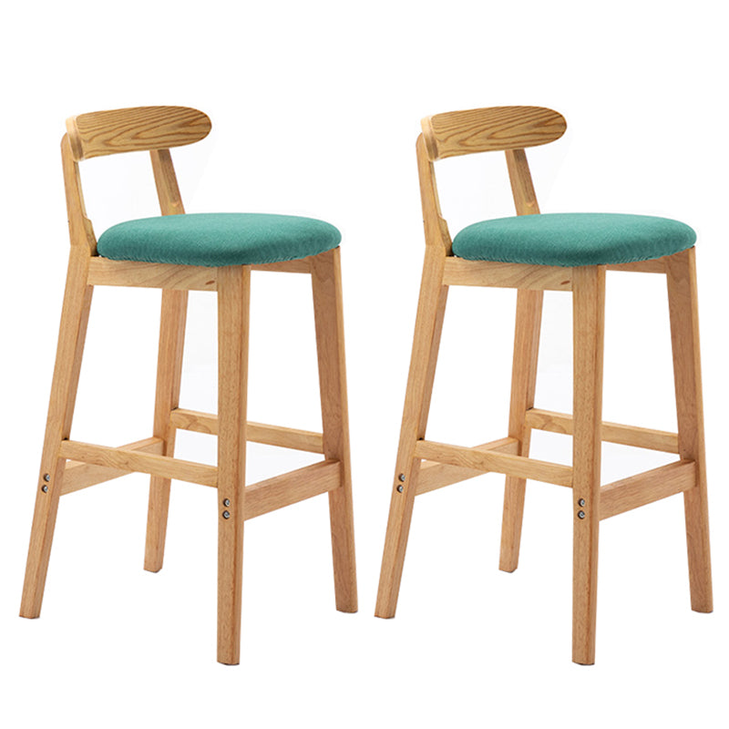 Taburete de bar sin brazos con respaldo moderno, taburete de bar de madera para tienda de té con leche con cojín