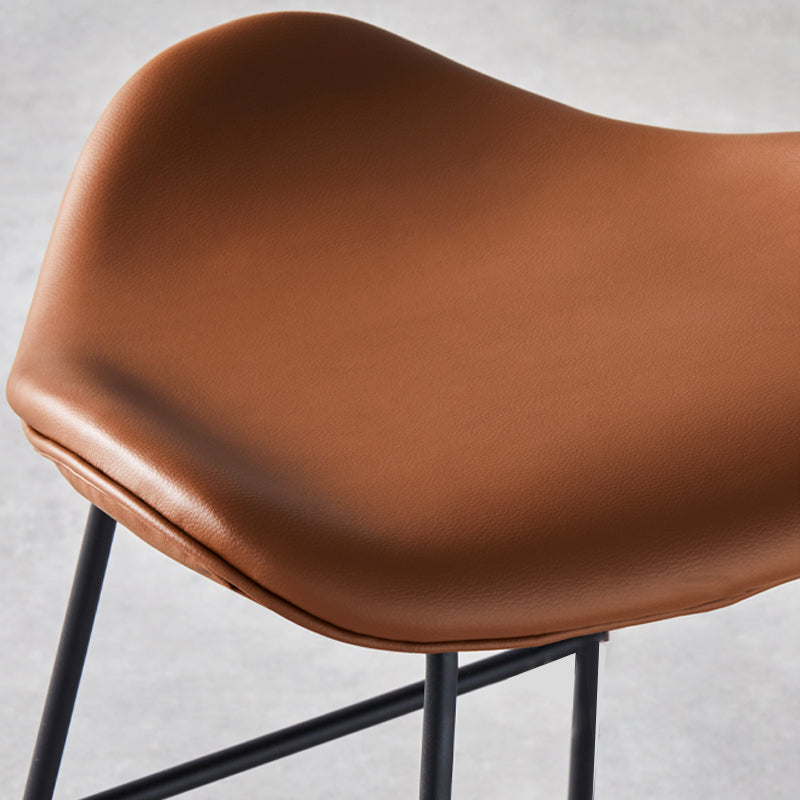 Tabouret de comptoir en cuir moderne, repose-pieds sans dossier, siège de selle, tabouret de Bar pour Bar