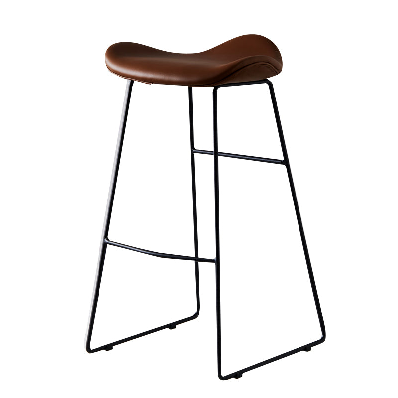 Tabouret de comptoir en cuir moderne, repose-pieds sans dossier, siège de selle, tabouret de Bar pour Bar