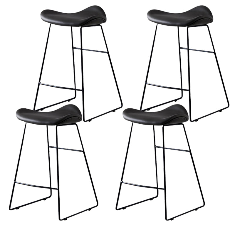 Tabouret de comptoir en cuir moderne, repose-pieds sans dossier, siège de selle, tabouret de Bar pour Bar