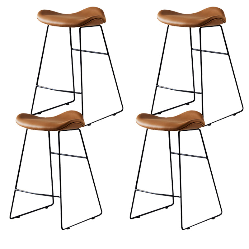 Tabouret de comptoir en cuir moderne, repose-pieds sans dossier, siège de selle, tabouret de Bar pour Bar