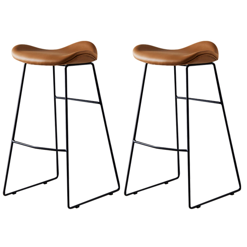 Tabouret de comptoir en cuir moderne, repose-pieds sans dossier, siège de selle, tabouret de Bar pour Bar