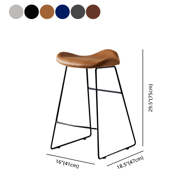 Tabouret de comptoir en cuir moderne, repose-pieds sans dossier, siège de selle, tabouret de Bar pour Bar