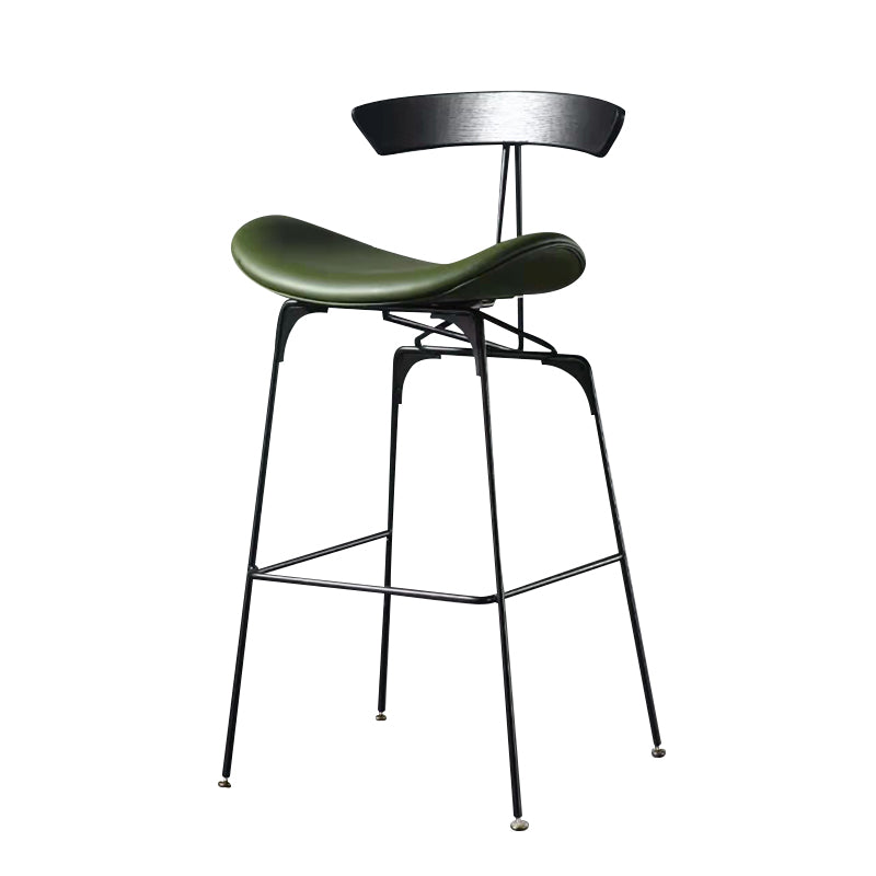 Taburete de bar contemporáneo de piel sintética de 39" con base de metal