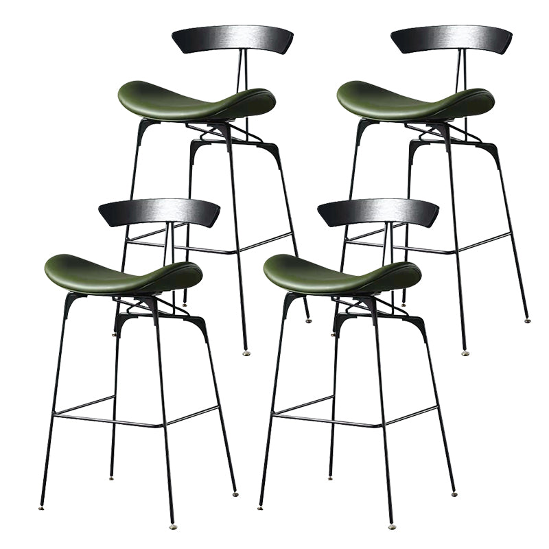 Taburete de bar contemporáneo de piel sintética de 39" con base de metal
