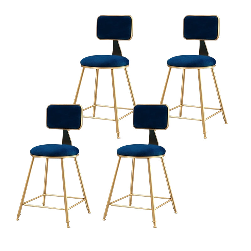 Glam – tabouret de comptoir sans accoudoirs, tabouret de bar en fer avec coussin en daim